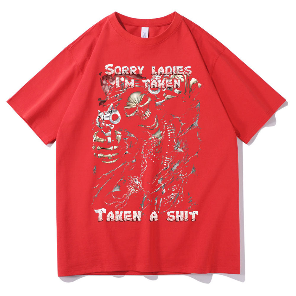 Epic skull graphic t-shirt Sorry Ladies I'm Taken design