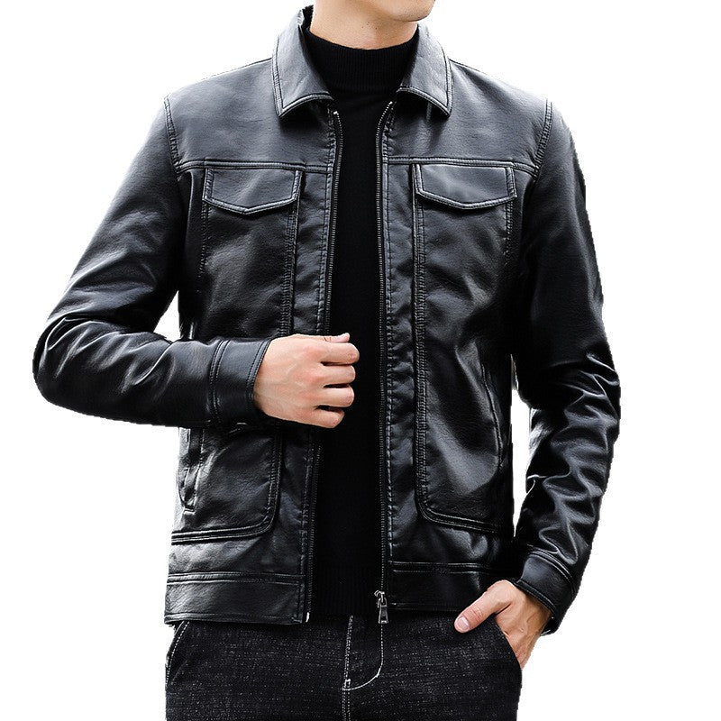 Men's casual lapel jacket stylish short design