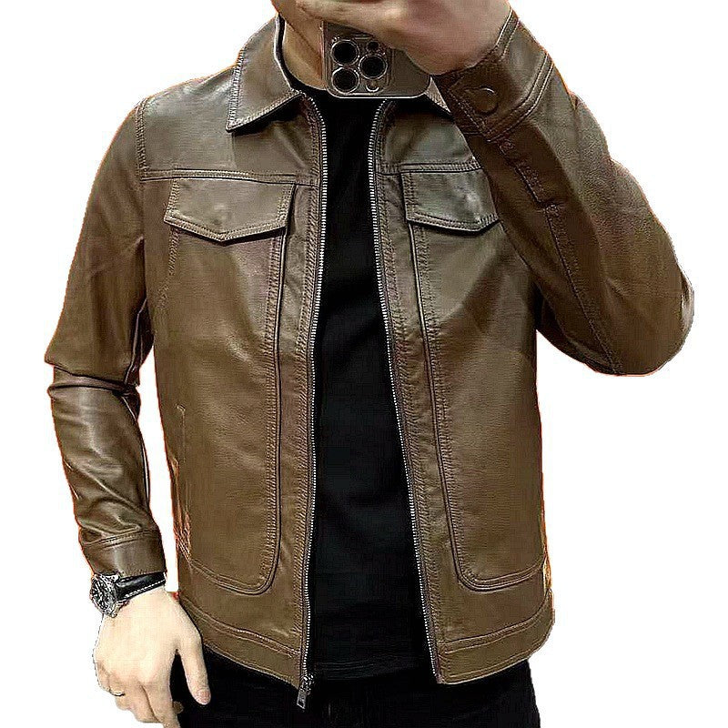 Men's casual lapel jacket stylish short design