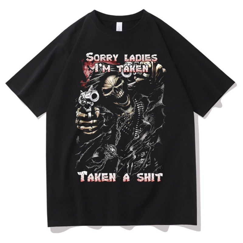 Epic skull graphic t-shirt Sorry Ladies I'm Taken design