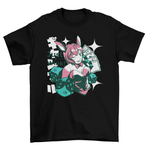 Winking anime girl t-shirt