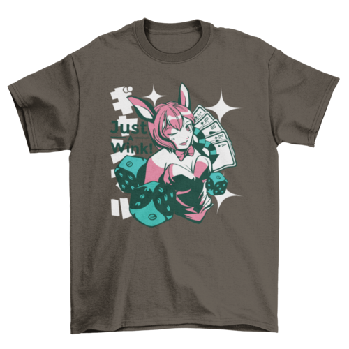Winking anime girl t-shirt