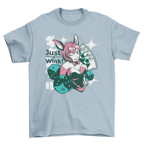 Winking anime girl t-shirt
