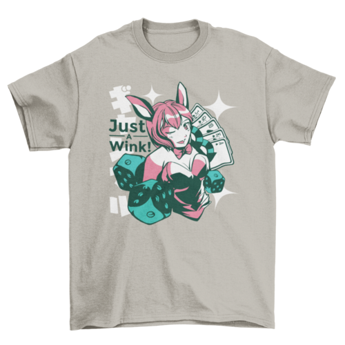 Winking anime girl t-shirt