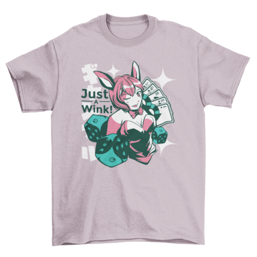 Winking anime girl t-shirt