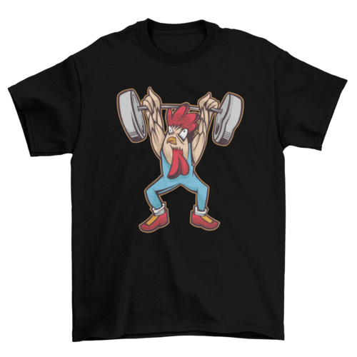 Weightlifting chicken t-shirt