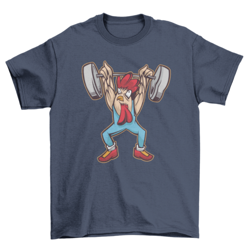 Weightlifting chicken t-shirt