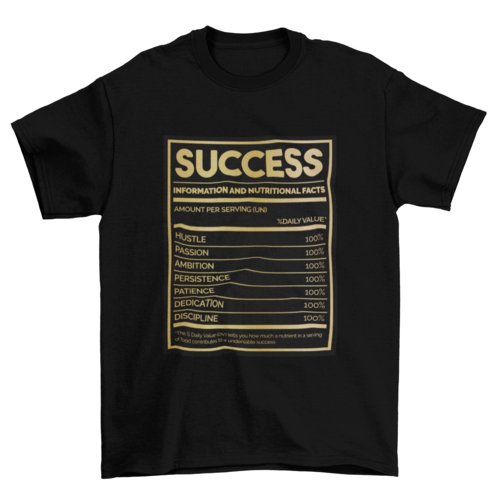 Success nutritional facts t-shirt
