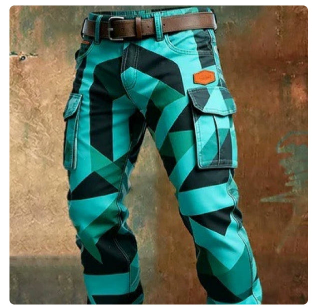 Men's vintage workwear trousers stylish utility pants