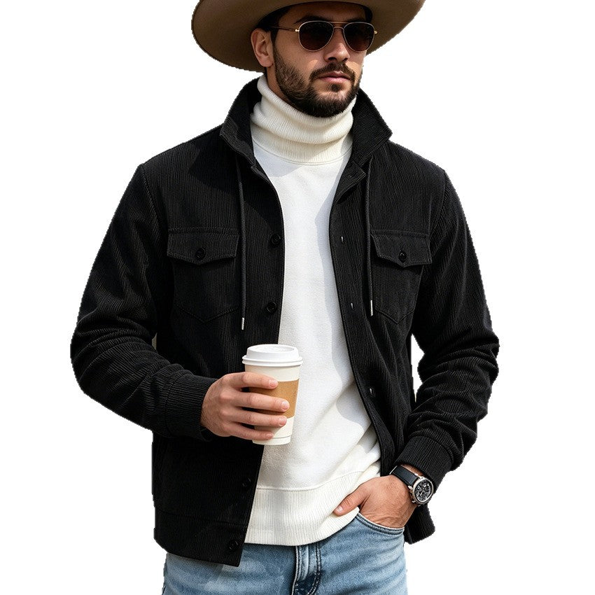 Men's corduroy jacket long-sleeve casual outerwear coat